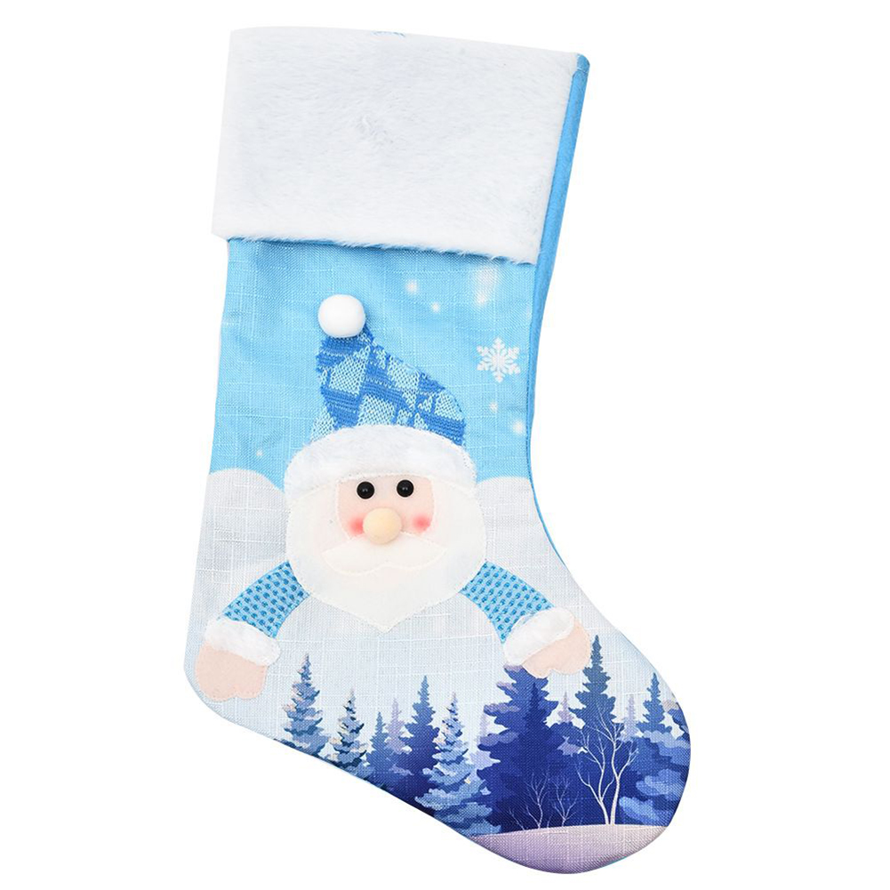 Large Blue Knitted Christmas S - Christmas Stocking Hanging ulasan dan harga