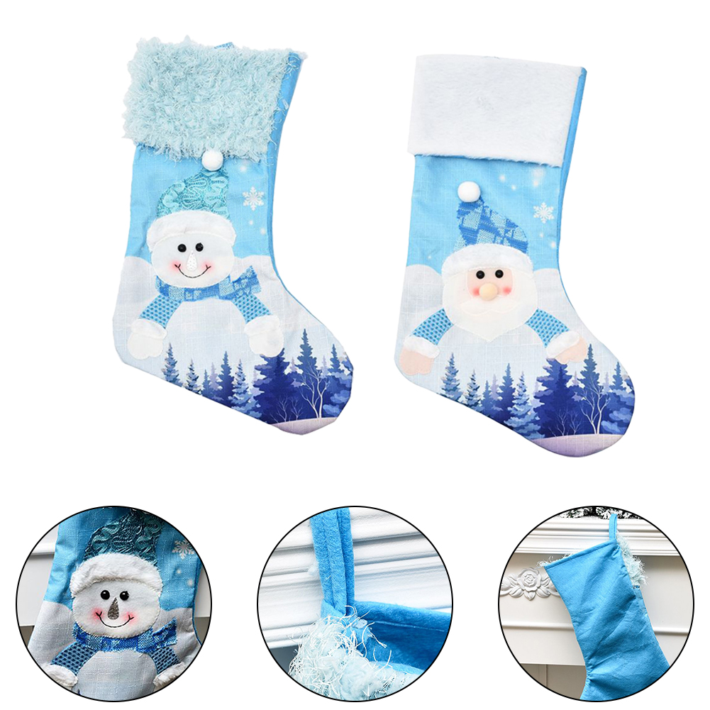 Large Blue Knitted Christmas S - Christmas Stocking Hanging ulasan dan harga