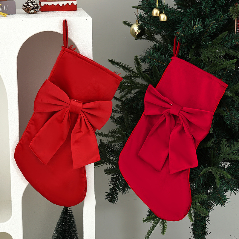 1pc Christmas Stockings, Bow G - Christmas Stocking Hanging ulasan dan harga