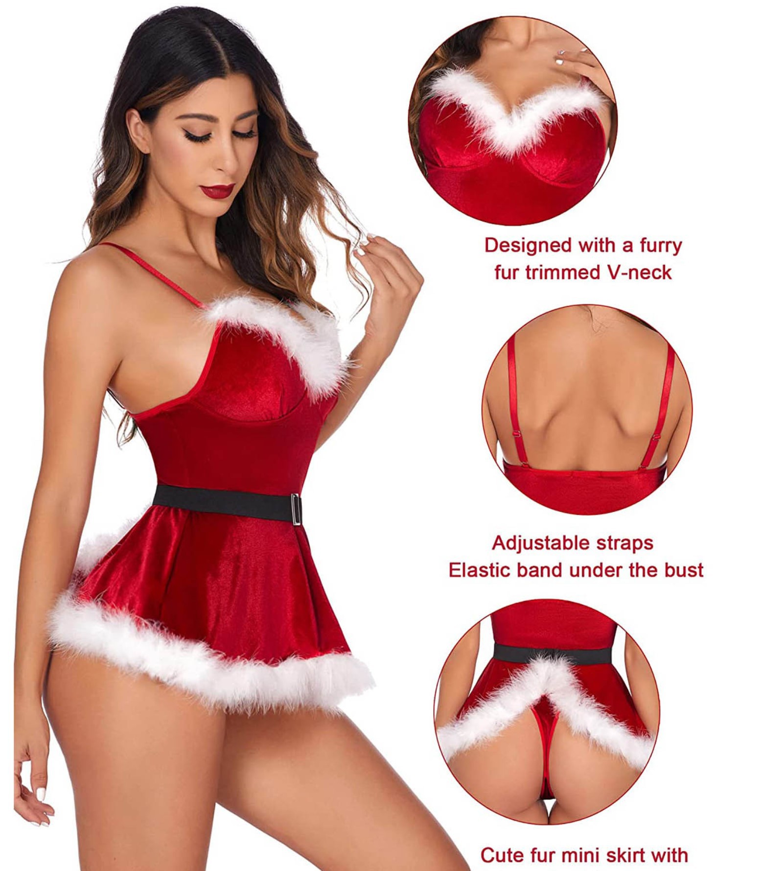 Women's Sexy Nightgown Santa C - Elf Costume Christmas ulasan dan harga