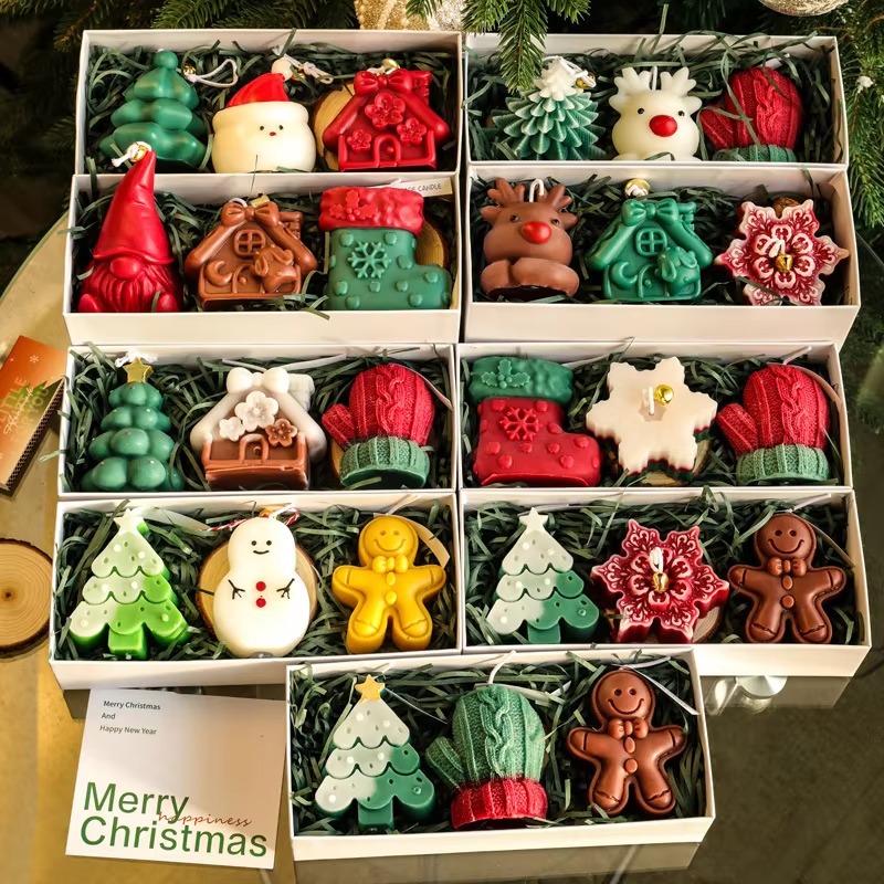 3Pcs Handmade Christmas Scente - Holiday Candle Set ulasan dan harga