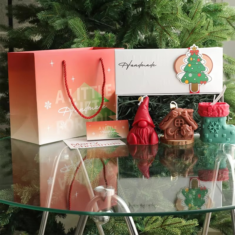 3Pcs Handmade Christmas Scente - Holiday Candle Set ulasan dan harga