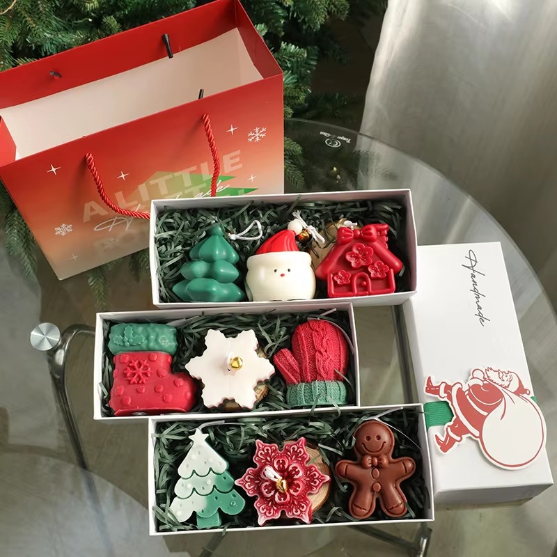 3Pcs Handmade Christmas Scente - Holiday Candle Set ulasan dan harga