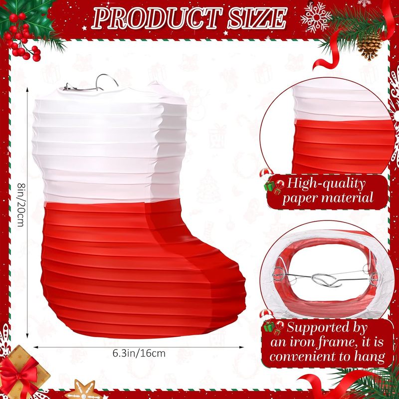 1 Pc Christmas Paper Lanterns  - Christmas Stocking Hanging ulasan dan harga