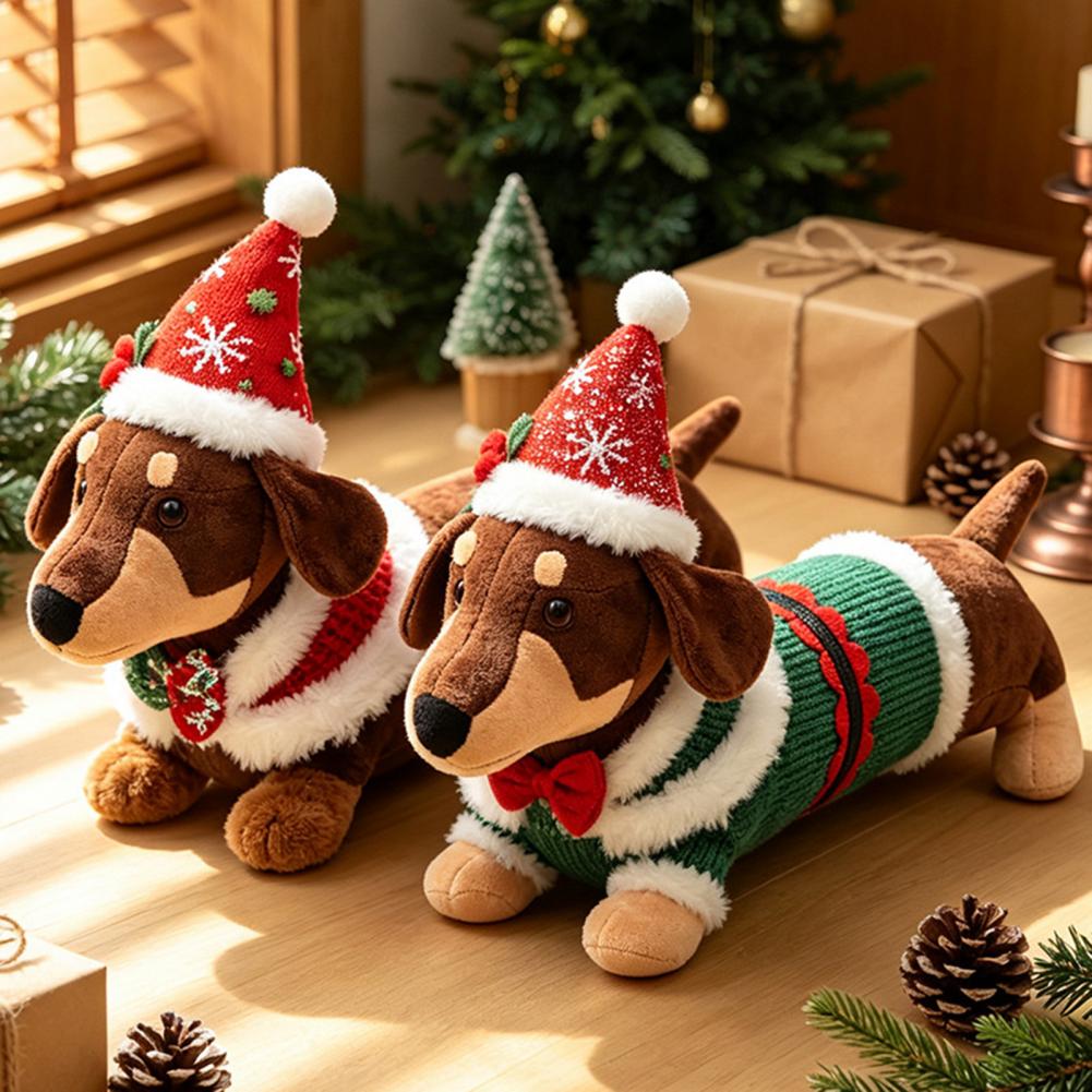 Dachshund Christmas Plush Toy  - Santa Hat Plush ulasan dan harga