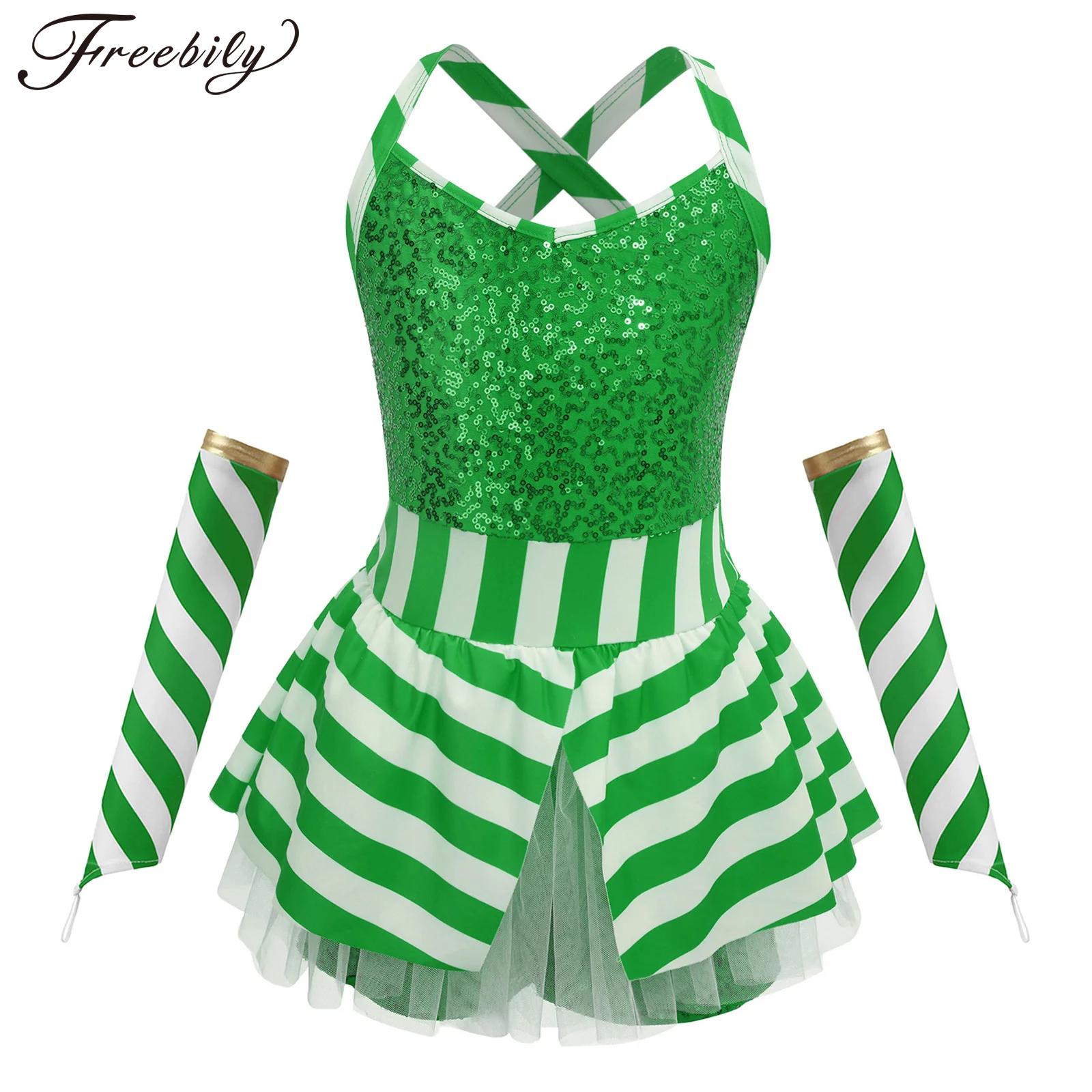 Girls Christmas Candy Cane Str - Elf Costume Christmas ulasan dan harga