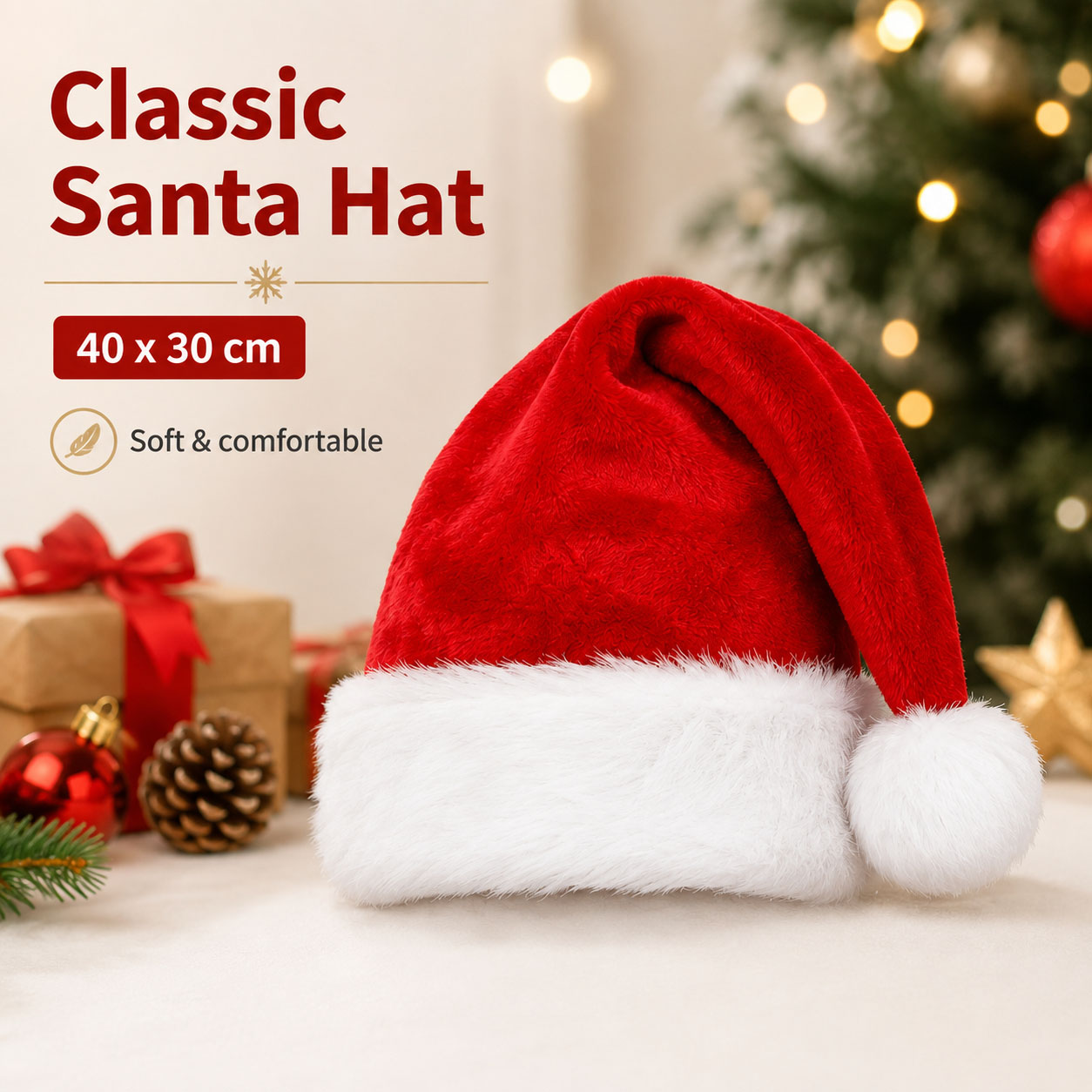 Fluffy Red Santa Hats Set with - Santa Hat Plush ulasan dan harga