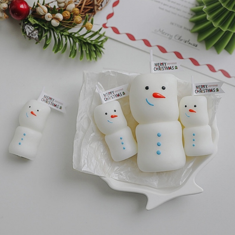 2Pcs/set Merry Christmas Snowm - Holiday Candle Set ulasan dan harga