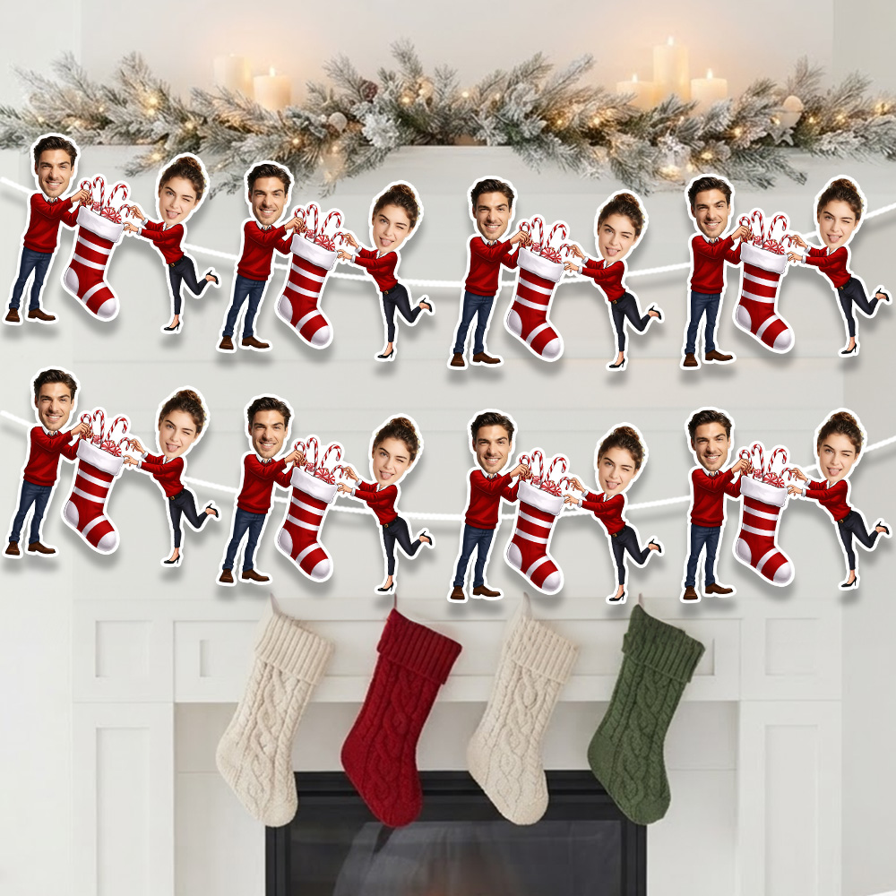 8/16/24PC Custom Photo Christm - Christmas Stocking Hanging ulasan dan harga
