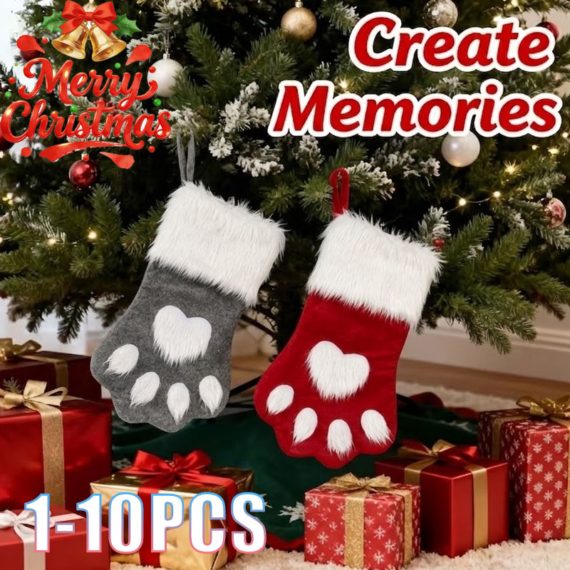 1-10PCS Christmas Pet Paw Stoc - Christmas Stocking Hanging ulasan dan harga
