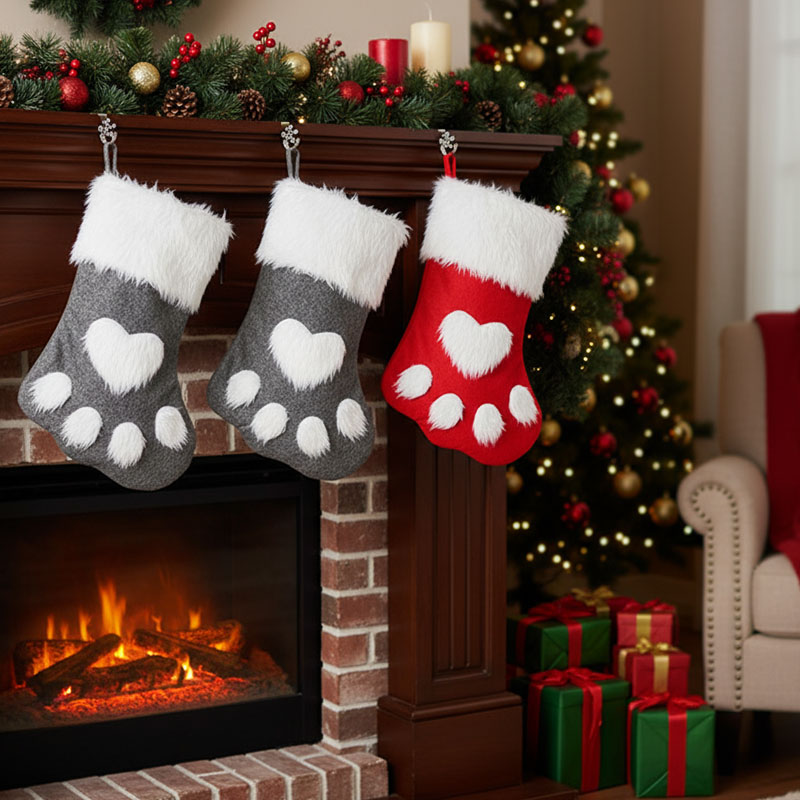 1-10PCS Christmas Pet Paw Stoc - Christmas Stocking Hanging ulasan dan harga