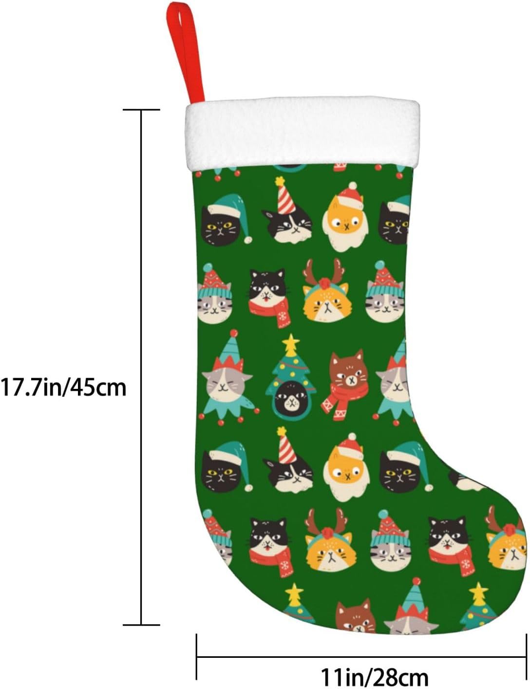 Cute Cats Green Christmas Stoc - Christmas Stocking Hanging ulasan dan harga